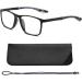 Hubeye TR90 Sport Reading Glasses for Men & Women - Flexible Anti-Blue Light Computer Glasses High-Quality Comfort Black/Gray 1.0 Diopters - Buy Online on GoSupps.com