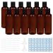 BENECREAT 10 Pack 200ml Empty CoconutBrown Plastic Travel Bottle with Black Disc Cap Air Flight Cosmetic Bottles with Pipettes Funnel Labels for Toiletries Shampoo Cosmetic Liquid Black Cap 200ml