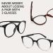 Shop Stylish Reading Glasses for Men & Women - Blue Light Blocking Eyeglasses A2 3 Pack 1.0x - Buy Online on GoSupps.com