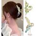 Souarts Flowers Hair clip Large thick hair metal hair clips for girls women non -slip hair jaw clips hair claws hairstyling accessories (gold 2) number of articles: 1