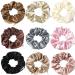 Women Premium Silk Pocket Hair Scrunchies with Zipper Pocket Hair Bands for women Ropes secret zipper Scrunchies Satin Hidden Pocket Hair Ties Soft Stash Hair Elastic Ties Vsco Girl Stuff Scrunchies (9 Pcs Silk Satin)