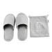 Comfysail Foldable Portable Slippers Washable Open Toe Towelling Slippers with Storage Bag for Spa Travel Hotel/Home Guest 34-43 Grey
