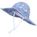 LANGZHEN Beach Sun Protection Hat for Baby Girls Adjustable Toddler Kids Hat Wide Brim Summer Play Hat with Chin Strap multi-colored roses 2-4 Years