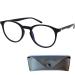 Mini glasses Classic nerd reading glasses with large round glasses plastic frame glasses with prescription reading aid women and men black 1.5 diopters