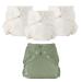 Esembly Cloth Diaper Bundle Set 3 Organic Absorbent Inners and 1 Waterproof Recycled Diaper Cover Reusable Washable Diapers with Snap Closure Size 2 (18-35lbs) Aloe Size 2 Bundle - Aloe