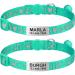 Tagme 2er-Pack Cat neck band with name and address shield reflective cat collar with safety lock and bell for kittens turquoise 15-20 cm turquoise