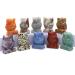 Crystal Stone Beads Natural Crystal Stone Skull Animal Statue Crystal Hazelnuts Figurine Gemstone Carved Angel Wicca Craft Decor 1 Set (Color : Owl 1.5 in Size : 10pcs) 10pcs Owl 1.5 in