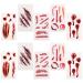 Sibba Fake Blood Temporary Tattoo Body Art Skin Stickers 10 Pieces Horror Realistic Bloody Wound Stitch Scar Scab Bruise Halloween Cosplay Makeup Kit 4 styles