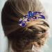 OSALADI Crystal Bride Wedding Hair Comb Blue Flower Bridal Hair Comb Rhinestone Crystal Clip Bridal Hair Accessories for Women Ladies Wedding - Buy Online on GoSupps.com