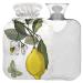 Naanle vintage flower lemon heat bottle with cover transparent hot water bottle 1l heat bottle for bed hand feet heat pain relief heat and cold therapy