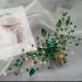 Teyglen Bridal Wedding Gold Hair Comb with Green Rhinestones - Crystal Side Hair Accessory for Women and Girls - Buy Online on GoSupps.com