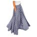 Sanahy Women Mopping Floor Length Big Hem Vintage Plaid Beach High Waist Maxi Skirt Party A-Line Big Hem Long Skirt with Pockets XXL Blue