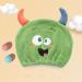 Cute Funny Kids Hair Towel Wrap for Girls Hair Drying Towel for Kids Girls Microfiber Quick Drying Towel Wrap Absorbent Hair Dry Hat Cap for Curly Long & Wet Hair(Green)