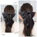 Black Satin Large Hair Bow Barrette | Oversized Ribbon Clip for Women - Vintage 90's Hair Accessory - Buy Online on GoSupps.com