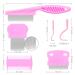 Pet Grooming Set with Fine Tooth Comb for Cats and Dogs - Removes Dandruff Flakes and Tear Marks - Pink - Buy Online on GoSupps.com