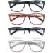 Olomee Oversize Large Square Men's Reading Glasses 2.0 - 4 Pack Mix Color Set | Lightweight Eyeglasses with Flexible Spring Hinge for Comfort - Buy Online on GoSupps.com