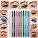 12 Colors Matte and Metallic Eyeliner Pencil Set for Women - Waterproof and Professional Eye Makeup Kit - Buy Online on GoSupps.com