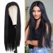 ENTRANCED STYLES Black Lace Front Wig 28 Inches - Long Straight Glueless Synthetic Wig for Women | Middle Part 13x4 Frontal Wig for Daily Wear and Parties - Buy Online on GoSupps.com