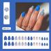 Flower Press on Nails Set | 30pcs Almond & Blue Floral Stick-On Nails | Reusable & Cute Glue-On Fake Nails - Buy Online on GoSupps.com