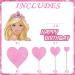 VeSidyHelo Girl Cake Topper Set Glitter Happy Birthday Toppers Heart Party Supplies Favor Decorations Pink - Buy Online on GoSupps.com