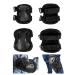 QWORK Military Tactical Multicam Knee and Elbow Pads, Outdoor Sports Safety Gear, Adjustable Shoulder Straps Gel Pads, Black