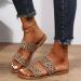 XTZYGLFD Women's Summer Leopard Print Flat Sandals | Stylish Casual Brown Wide Strap Sandals 4.5 UK - Buy Online on GoSupps.com