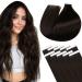 LAAVOO SEAMLESS Real Hair Extensions Tape Dark Brown 35cm Tape In Hair Extension Real Hair Brown Tape Real Hair Extensions Tape Remy Human Hair Skin Weft 25g 10Pcs #2 35cm-10Pcs 1.2 #2