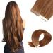 16-24 "Tape hair extensions human hair 50grams / 20 pieces silky seamless seamless invisible dark auburn remy hair extensions tape-in 6.20inch