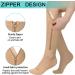 Evolyline Zipper Compression Socks 2 Pairs - Medical 15-20 mmHg Graduated Support for Varicose Veins - Beige S-M Size - Buy Online on GoSupps.com