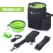 Pecute 4-in-1 Waterproof Dog Feed Bag - Snack & Treat Holder with Poop Bag Holder Adjustable Strap & Foldable Water Bowl (Black/Green) - Buy Online on GoSupps.com