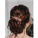 IYOU Crstal Wedding Hair Clip Flower Red Barrette Headpiece Rhinestone Hair Combs Prom Bridal Hair Accessories for Women - Buy Online on GoSupps.com