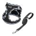 Doramio dog harness Small dogs with a leash step-in dishes reflective breathable breeding crockery anti train safety harness Cat harness for small dogs cats (black XXS) XXS black