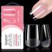 Ysuvin nail tips 240 pieces fake nails transparent 12 sizes short square artificial nail tips nails nails tips for nailing technicians beginners manicure salons short square-140pcs