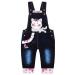 KIDSCOOL SPACE Baby Denim Overalls 3D Cute Cartoon Knitted Jean Dungarees 3-4 Years Blue-6033