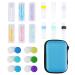Portable Contact Lens Travel Bag with Contact Lens Case Tweezers Remover Tool Solution Bottle for Daily Outdoor(Blue) Multicolor-19(blue bag)