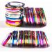 Glitter Nail Art Striping Tape Set - 5 Rolls, 3mm Width with Dispenser - DIY Self-Adhesive Foil for Nail Art Designs - Buy Online on GoSupps.com
