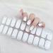 Semi Cured Gel Nail Wraps 22PCS White Glitter Gel Nail Polish Strips Soft Self-Adhesive Gel Nail Stickers Salon-Quality Manicure Set Long Lasting Nail Gel Polish Strips UV/LED Lamp Required