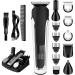 Layhou 6-in-1 Men's Hair Clipper Set Hair Trimmer Beard Shaver Engraving Head Electric Body Nose Hair Trimmer Haircut Kit with Limit Combs IPX7 Fully Washable USB Rechargeable with LCD Display