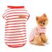 Smalllee_lucky_Store summer clothing for dogs striped T-shirt for small and medium-sized dogs cats boys girls sleeveless tea cup yorkie chihuahua clothes S red