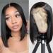 Bob Wig Human Hair 13x4 HD Lace Front Wigs 150 Density Glueless Pre Plucked with Baby Hair Short Bob Wigs for Black Women (12 Inch  Natural Color) 12 Inch Natural Color