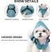 Shop Petcute Dog Rain Jacket - Waterproof Windproof with Reflective Stripes | Adjustable Hood for Small Medium & Large Dogs - Blue - Buy Online on GoSupps.com