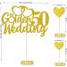 Gidobo 50th Wedding Anniversary Cake Toppers with Heart Cupcake Toppers Glittery Golden Weddding Anniversary Heart Cake Decoration for Celebration Party Supplies Golden 50th - Buy Online on GoSupps.com