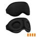 WOVTE Cooling Eye Mask Reusable Hot or Cold Therapy Gel Bead Eye Mask with Soft Plush Backing and Adjustable Strap for Puffy Eyes Dry Eyes Dark Circles Headache (Black)