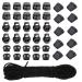 UD 40pcs Plastic Cord Locks with 18-Inch 65ft Elastic Cord Stretch String for Drawstring Shoelaces Clothing Backpack Bags (Black)