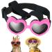 IKUSO Dog Sunglasses Small Breed,UV Protection Dog Sunglasses with Adjustable Strap, Heart Dog Goggles for Waterproof Windproof Anti-Fog Eye Protection,Beach Accessories for Puppy (Pink)