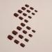 DMQ Square False Nails Short 24Pcs Red Brown Fake Nails Autumn Winter Press on Nails Glossy Full Cover Stick on Nails with Glue French Nail Tips for Women Girls Nails Art Red Brown Short - Buy Online on GoSupps.com