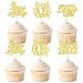 Keaziu 36PCS Happy Boss's Day Cupcake Toppers Boss Lady Women Gentleman Office Decoration Happy Boss Day Party Decorations Boss Day Decorations Birthday Party Decorations Supplies Gold