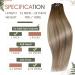 Runature Real Hair Tape Extensions - 55cm Balayage Brown Blonde Ombre #3/8/22 | 100g Remy Hair for Seamless Volume - Buy Online on GoSupps.com