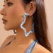 Feyleie Denim Ear Hoops - Stylish Round Earrings for Women & Girls | Exaggerated Winding Jewelry - Buy Online on GoSupps.com