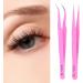 Lash Tweezers 2 Types Straight and Curved Tip Tweezers Nipper Stainless Steel Eyelashes Tweezers Accurate Portable Pincet for Eye Lashes Grafting Extension(ESD - Buy Online on GoSupps.com